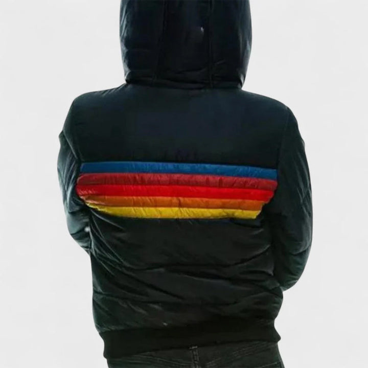 Maria | Retro Colorblock Hooded Puffer Jacket